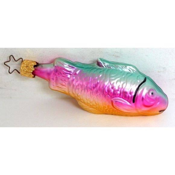 ANTIQUE GERMAN LOT 6 FISH CORN CUCUMBER TOMATO PINEAPPLE CHRISTMAS ORNAMENTS - Picture 3 of 13